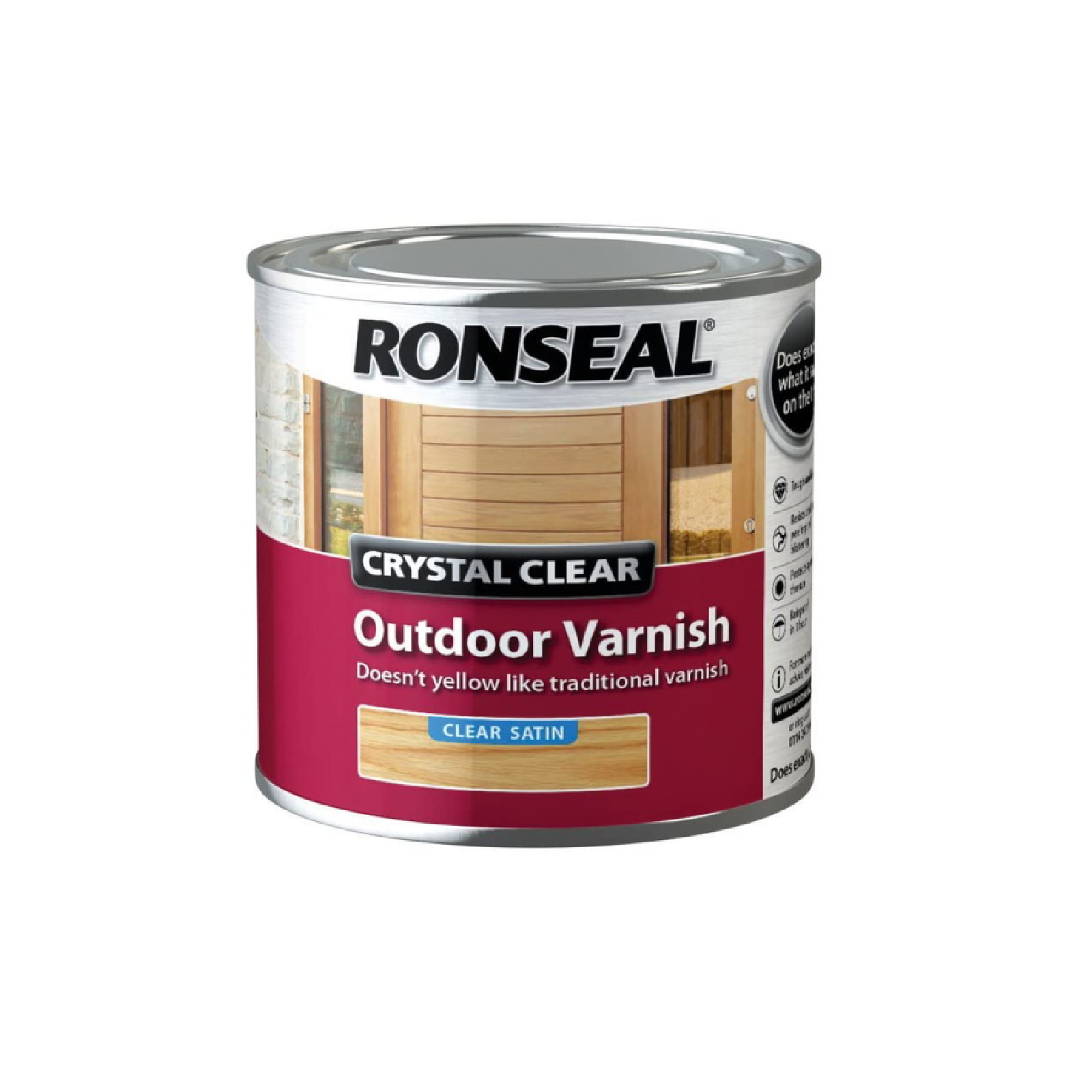 RONSEAL Crystal Clear OUTDOOR VARNISH Clear SATIN 250ML 37364